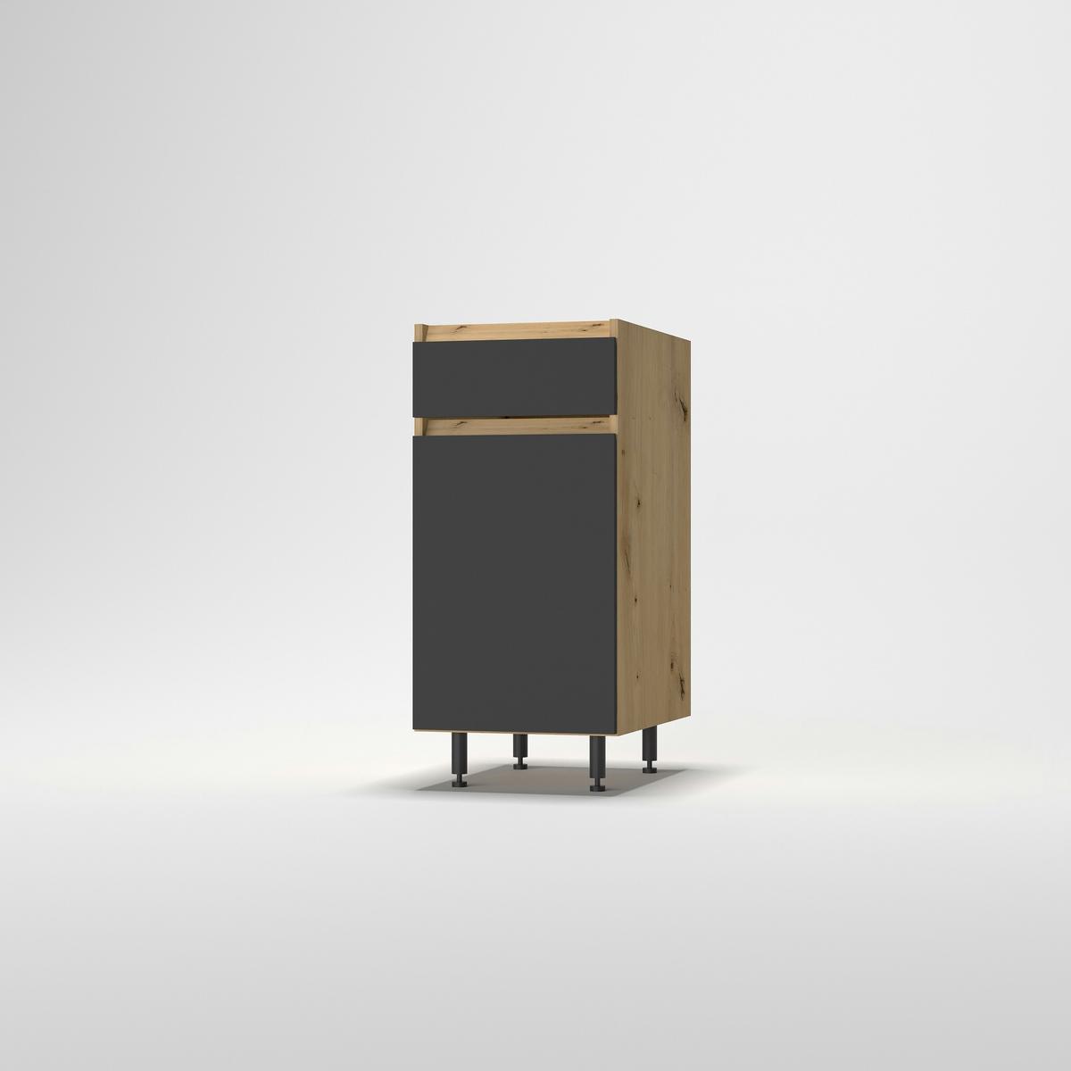 Konyhai Alsószekrény Toscana - Artisan tölgy/magasfényű fehér, Modern, faalapú anyag (40/87/56cm)