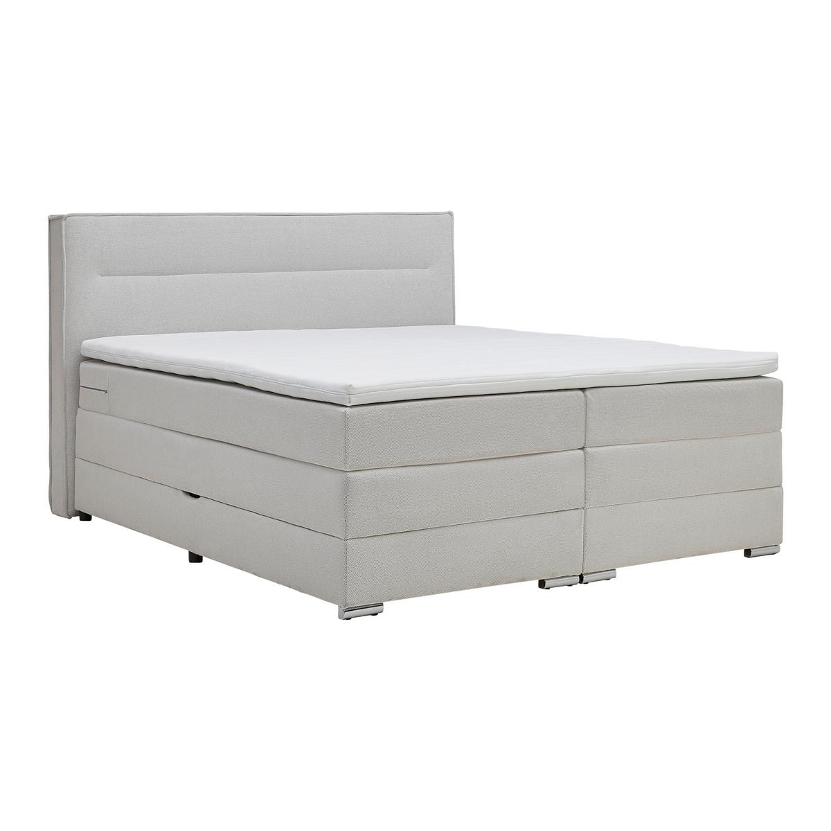 Boxspringbett Papilon in Grau ca. 180x200cm - Zinkfarben/Grau, Konventionell, Holz/Holzwerkstoff (180/200cm) - Premium Living