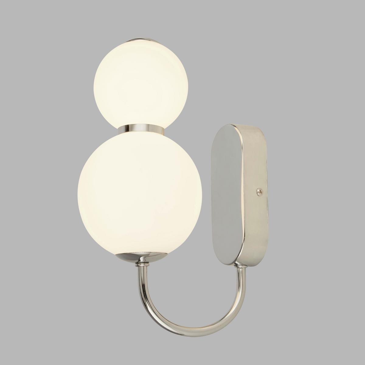 LED Falilámpa 51022-2cc - krómszínű/fehér, Basics, üveg/fém (12/28cm)