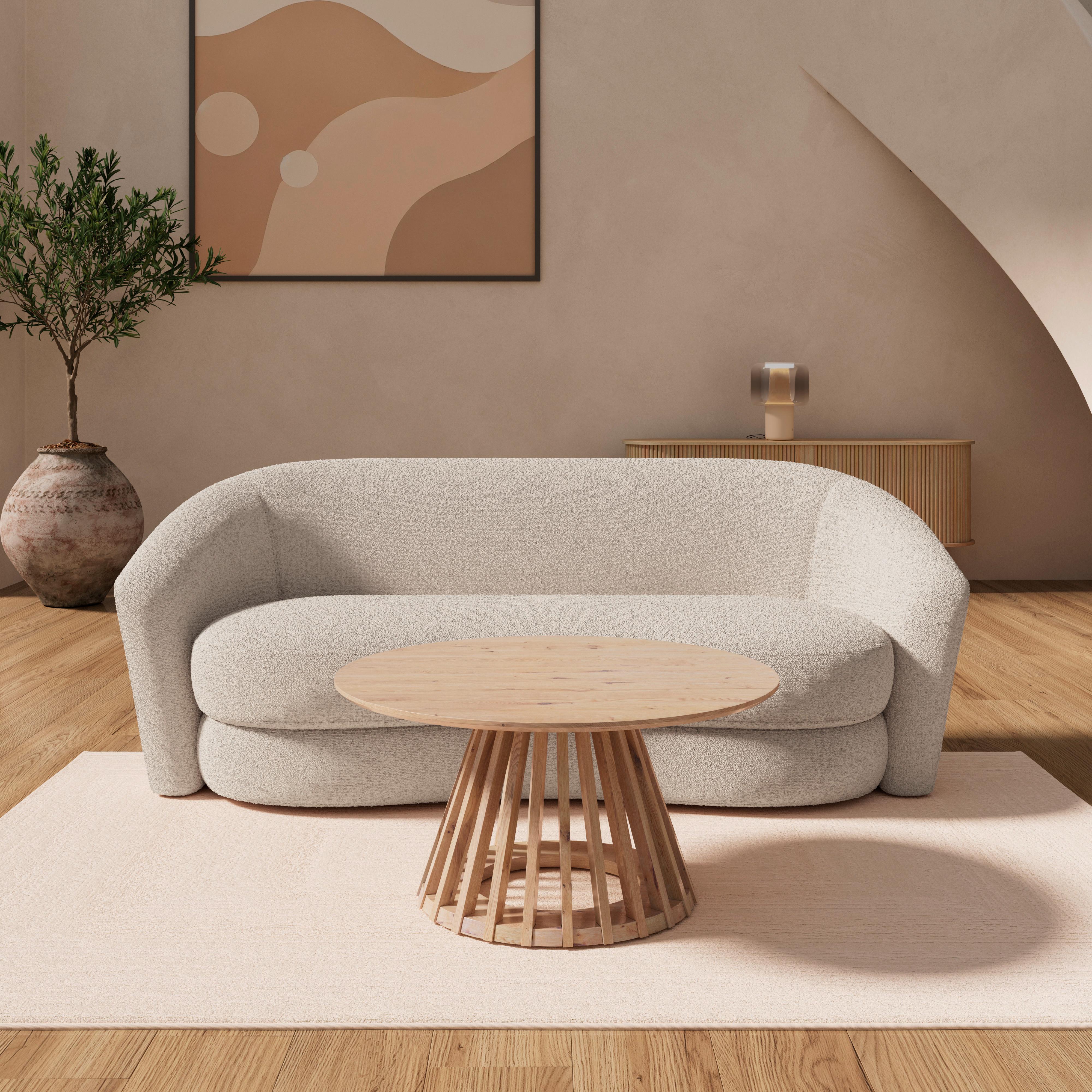 Sofa Isabel Creme Webstoff - Creme/Schwarz, MODERN, Holz/Kunststoff (197/72/86cm) - Bessagi Home