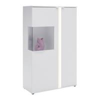 Vitrina Delio - bijela/srebrne boje, Moderno, staklo/drvni materijal (90/145/38cm) - Modern Living