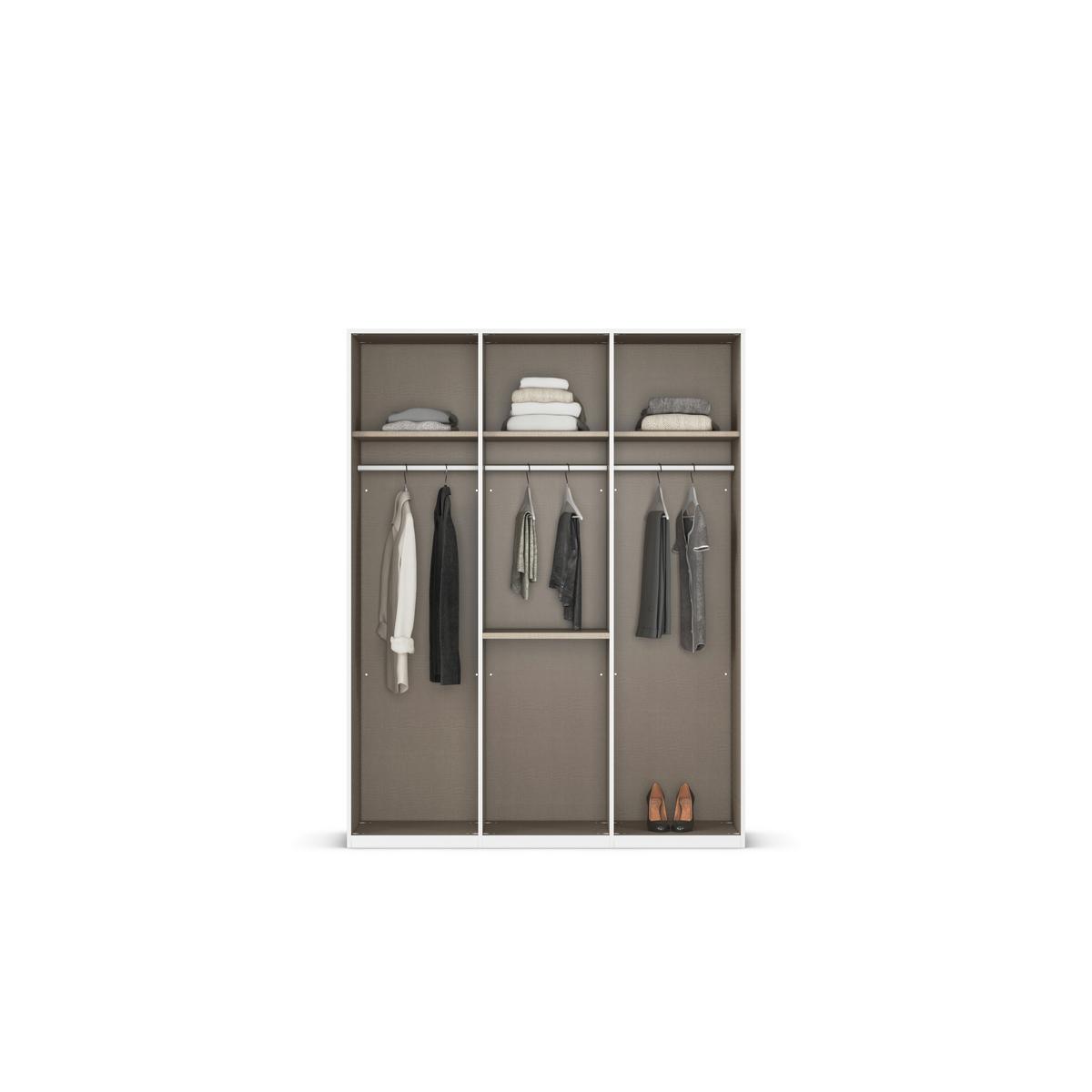 Omara S Klasičnimi Vrati Evelyn, Barva Hrasta - hrast sonoma, Design, umetna masa/steklo (151/197/60cm) - Novel