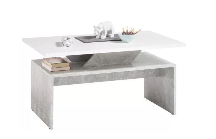 STOLIK KAWOWY ALLEGRA - jasnoszary/biały, Design, materiał drewnopochodny (100/60/50cm) - MID.YOU