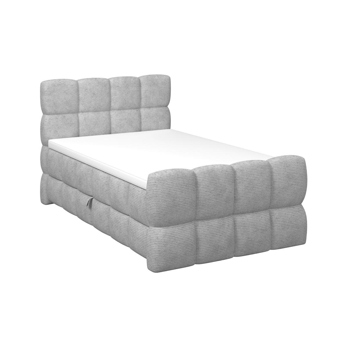 Postelja Boxspring Brisbane, Svetlo Siva, 120x200 - črna/svetlo siva, Trend, kovina/umetna masa (120/200cm) - Premium Living