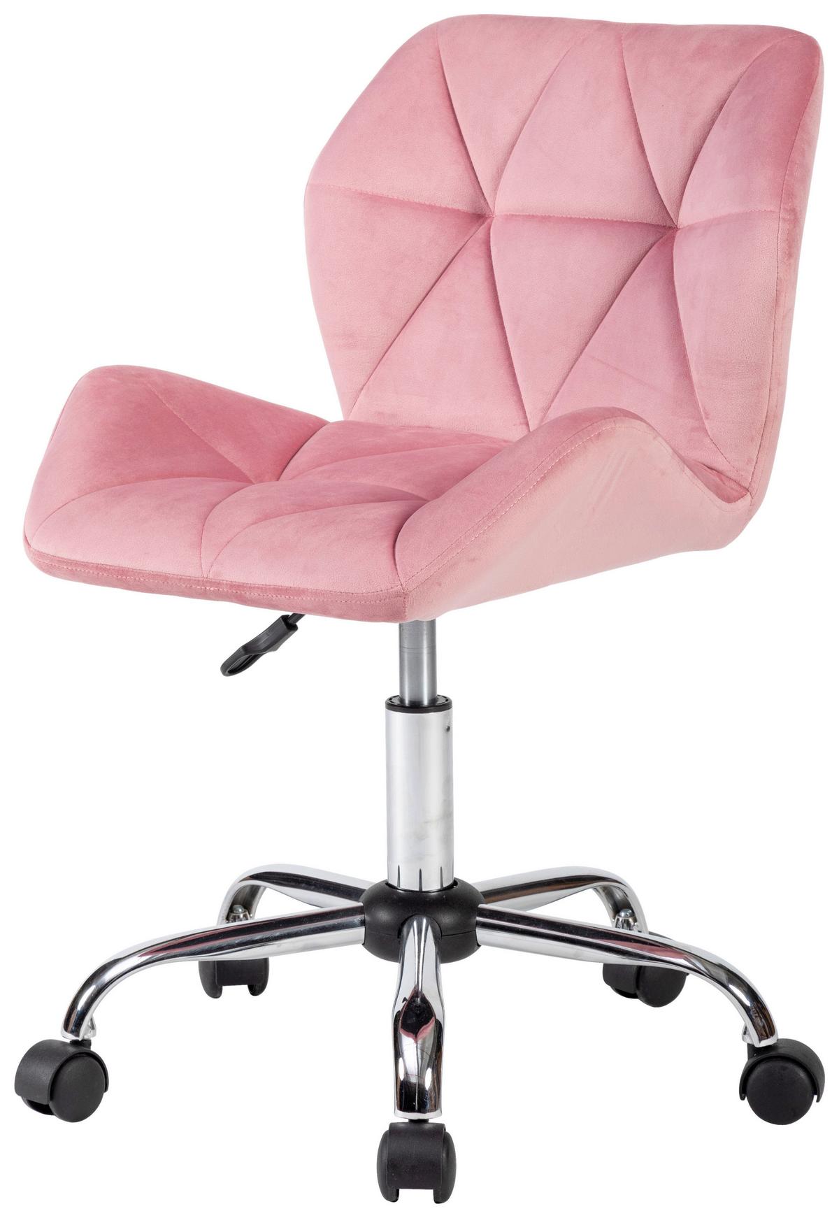 Uredska Stolica Aria - pink/boje kroma, Moderno, metal/tekstil (49/74-84/53cm) - Modern Living