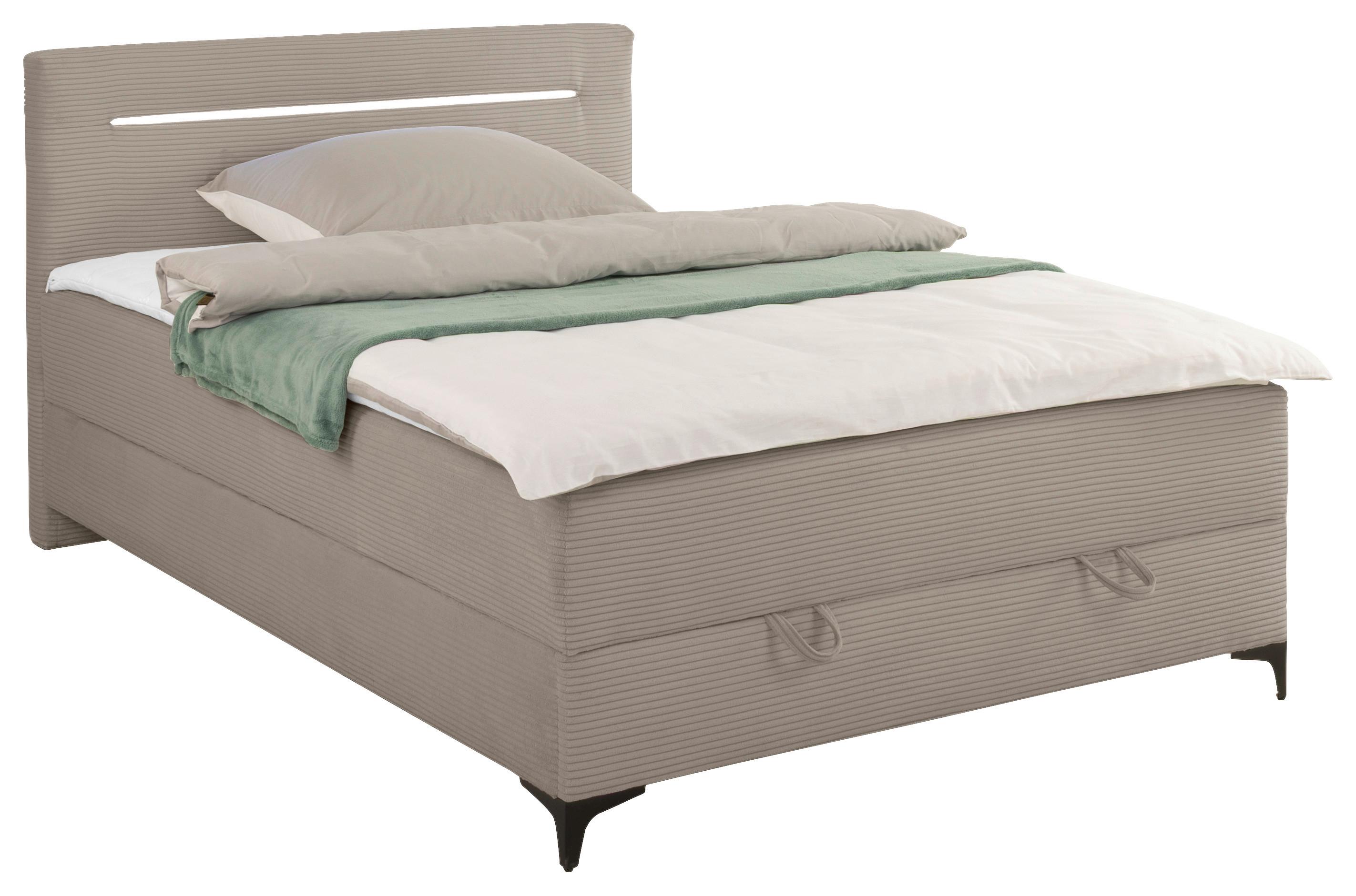 Boxbett Jerry Braun ca. 120x200cm - Schwarz/Braun, KONVENTIONELL, Textil (120/200cm) - Mömax