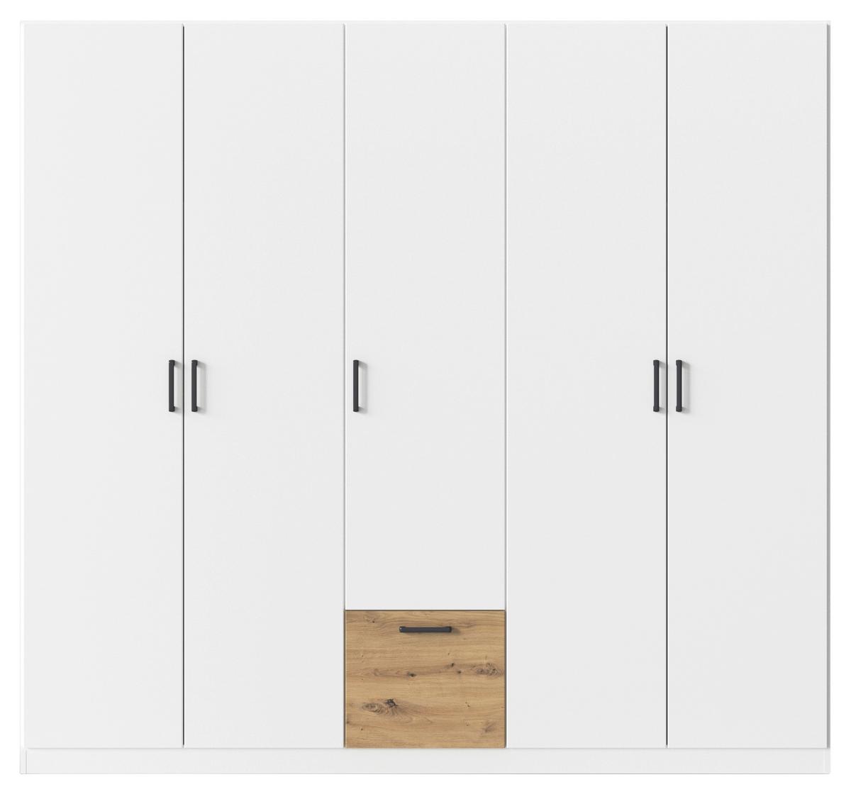 Omara Za Oblačila Bari, Bela, Barva Hrasta - siva/bela, Basics, kovina/leseni material (226/210/54cm) - Boxxx