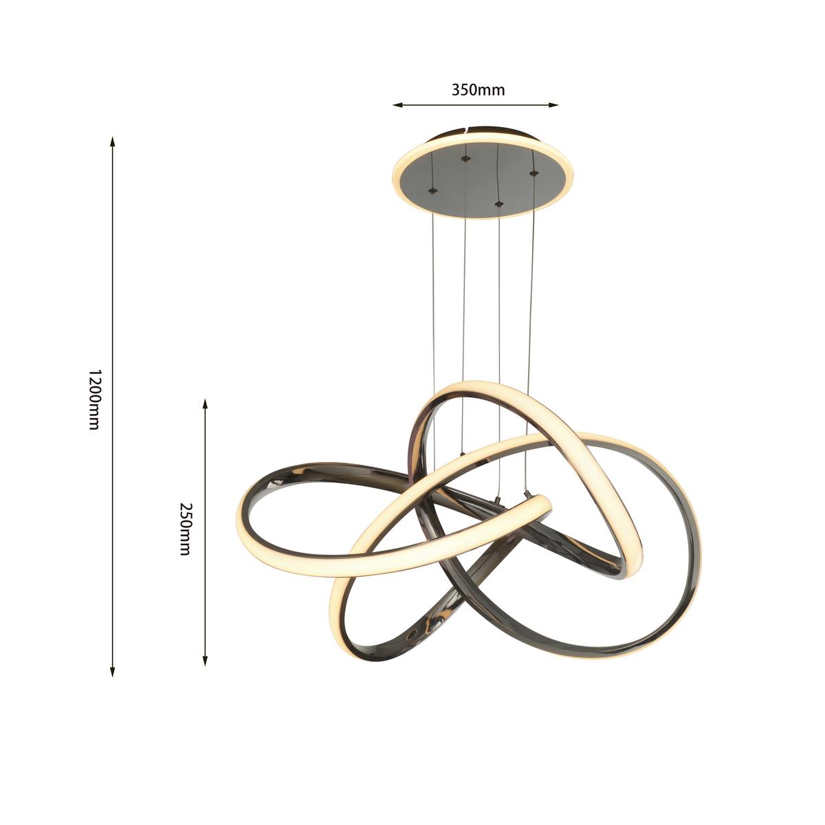 LAMPA WISZĄCA LED 6064-105 BANDOL - czarny chrom, Design, metal (64/150cm)