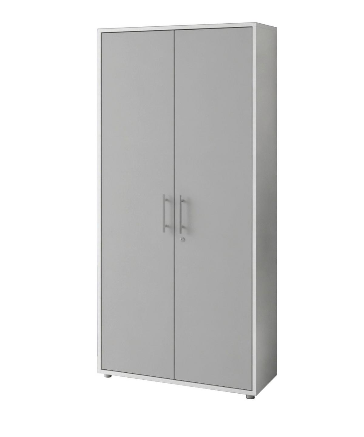 AKTENSCHRANK OFFICE EDITION - SW SET 1 HOCH - Hellgrau/Weiß, MODERN, Holzwerkstoff (168,8/185,6/33cm) - MID.YOU