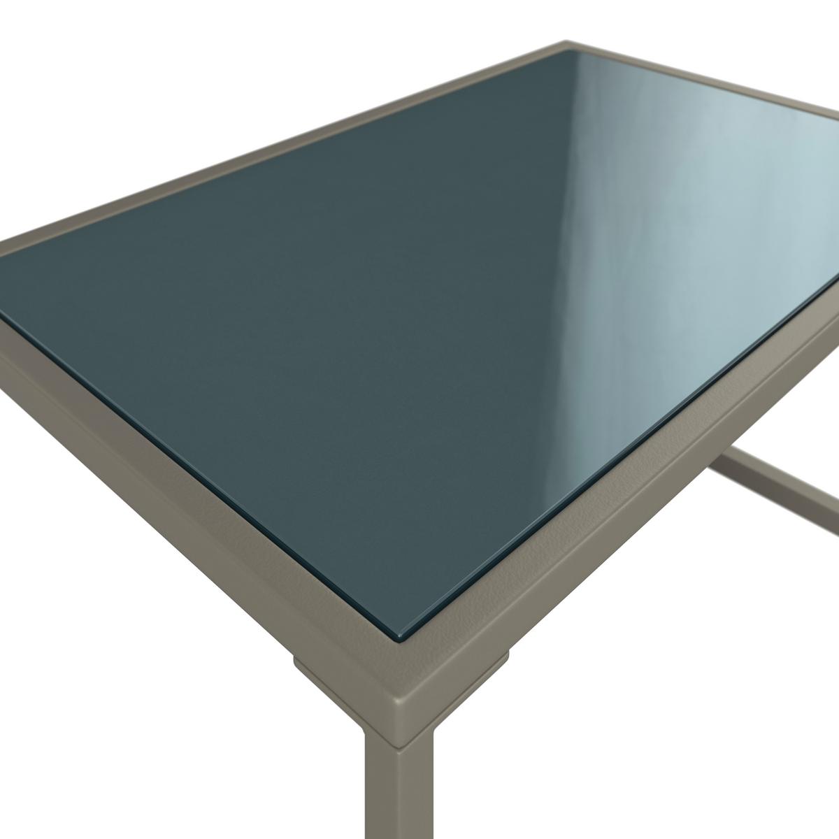 Loungegarnitur Lara Creme Metall/Outdoorstoff +Abdeckung - Creme/Grau, MODERN, Glas/Kunststoff (114cm) - Bessagi Garden