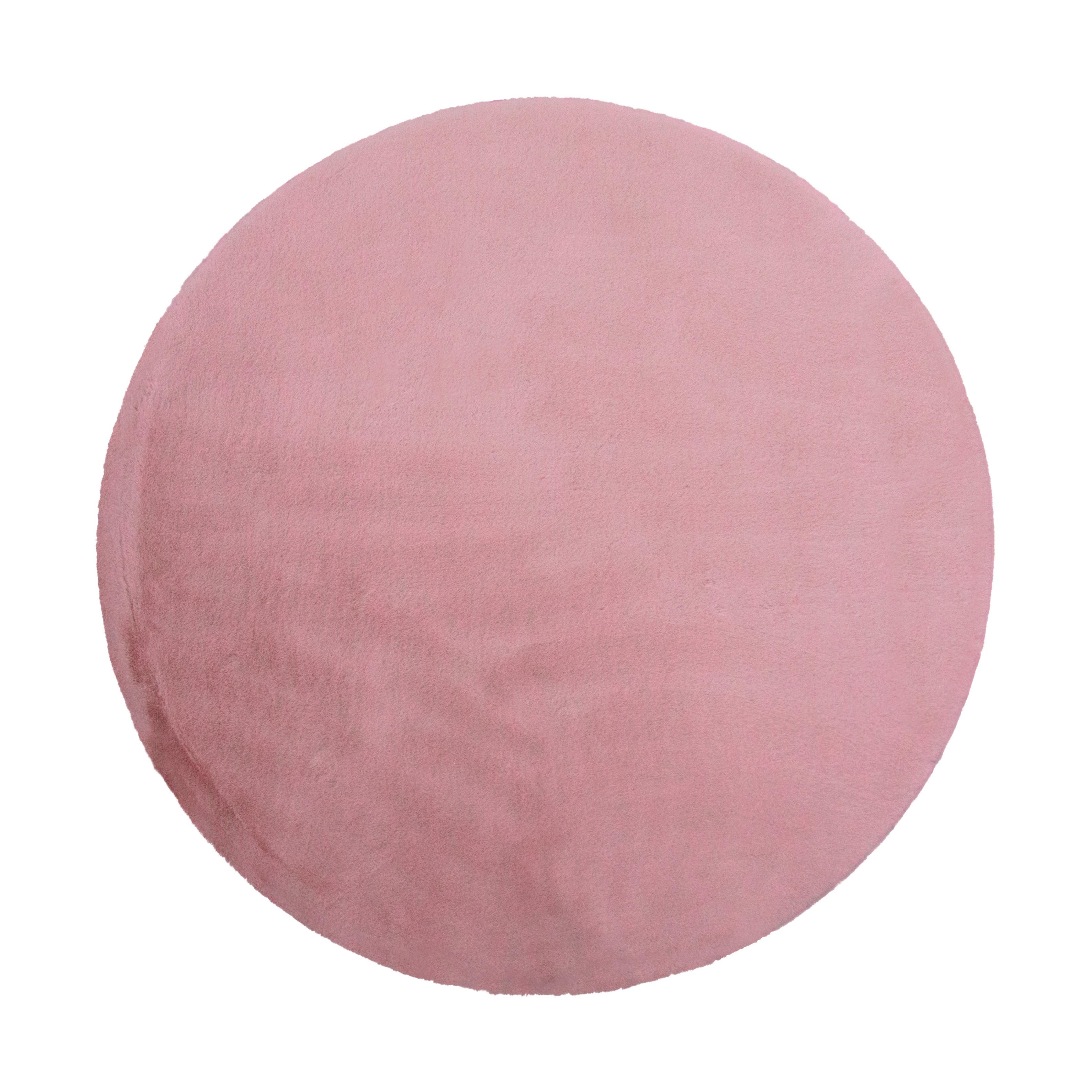 Kunstfell Caroline 5 Altrosa  Ø ca. 120cm - Mauve, MODERN, Textil (120cm) - Mömax