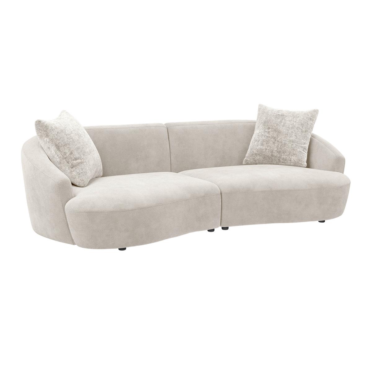 Megasofa Casoria Grauweiß inkl. 2 Zierkissen - Bordeaux/Grauweiß, MODERN, Kunststoff/Textil (260/76/115cm) - Mömax
