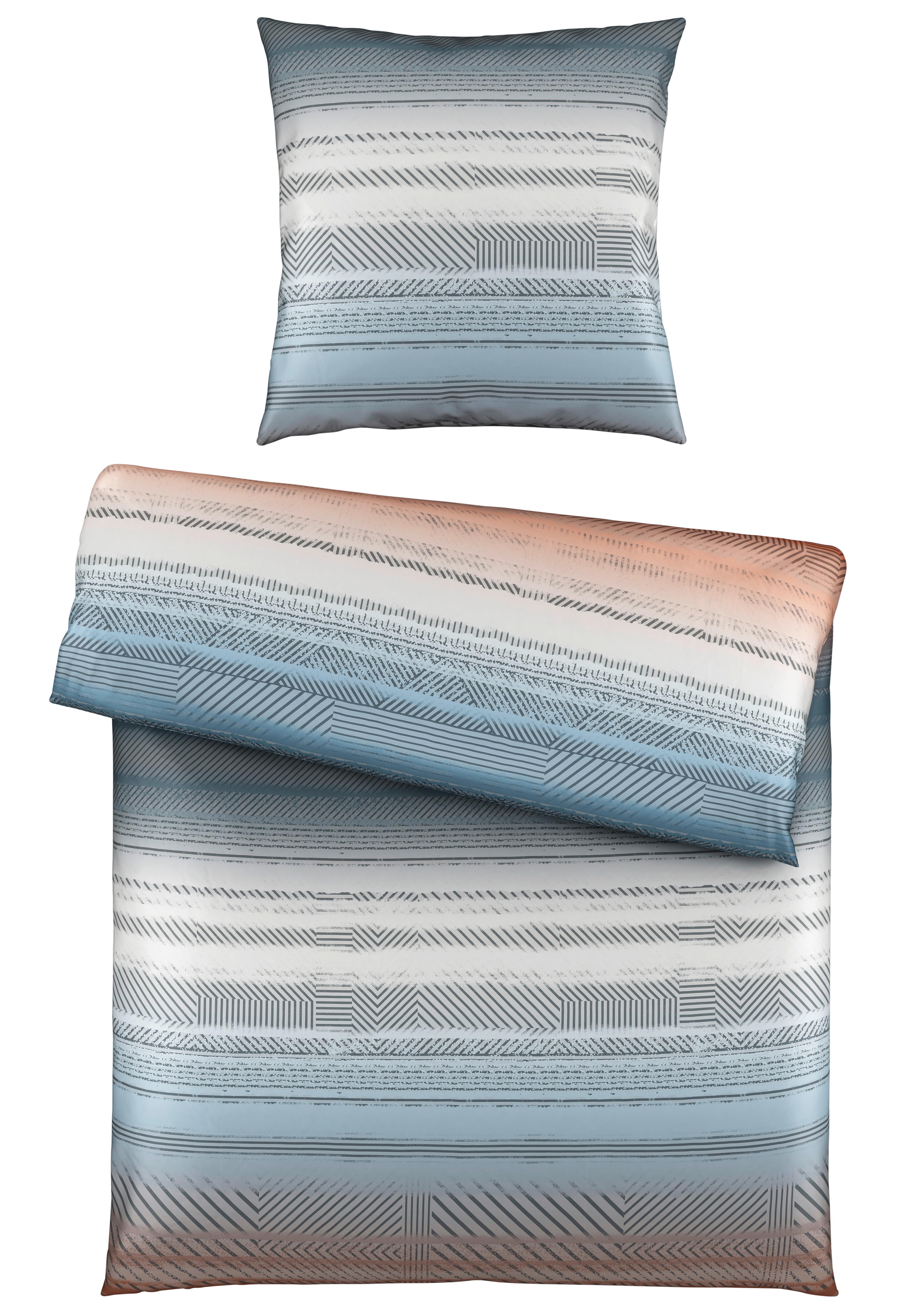 Bettwäsche Bruno XL ca. 155x200cm - Blau/Petrol, MODERN, Textil (155/220cm) - Premium Living