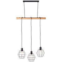 LAMPA ZWIESZANA 99606/76 OTTAWA PE3 - czarny/jasnobrązowy, Natur, metal/drewno (63/120/17,5cm) - Brilliant