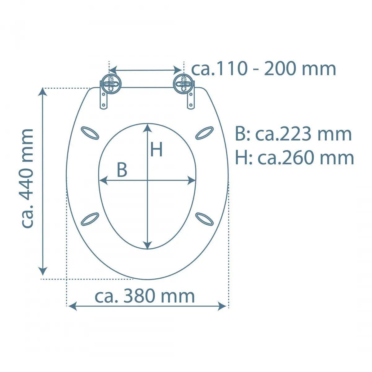 Wc-ülőke Mdf - fehér, műanyag (38/44/6cm)