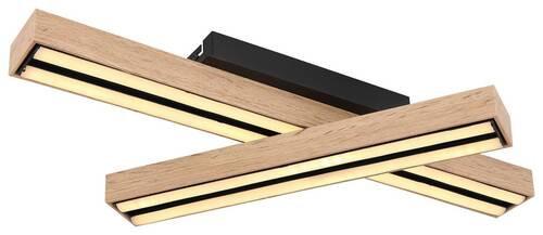 Deckenleuchte in Schwarz max. 24 Watt - Opal/Schwarz, Basics, Kunststoff/Metall (51,5/36,5/11cm) - Globo