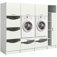 Omara Za Pralni In Sušilni Stroj Free, Bela - bela, Basics, leseni material (233/195/68cm) - MID.YOU