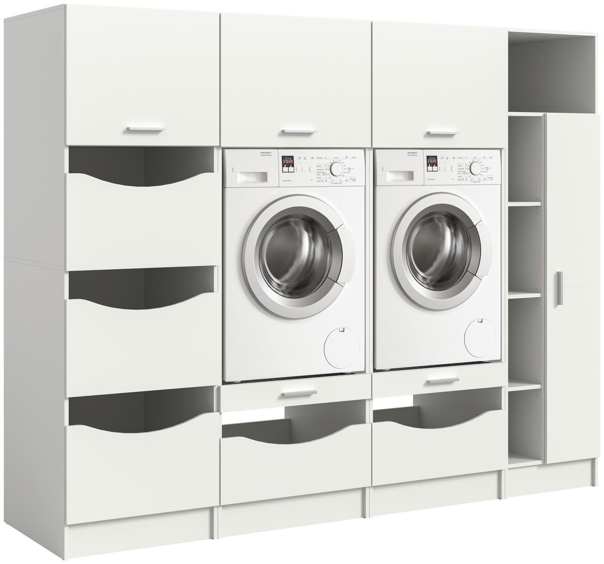 Omara Za Pralni In Sušilni Stroj Free, Bela - bela, Basics, leseni material (233/195/68cm) - MID.YOU