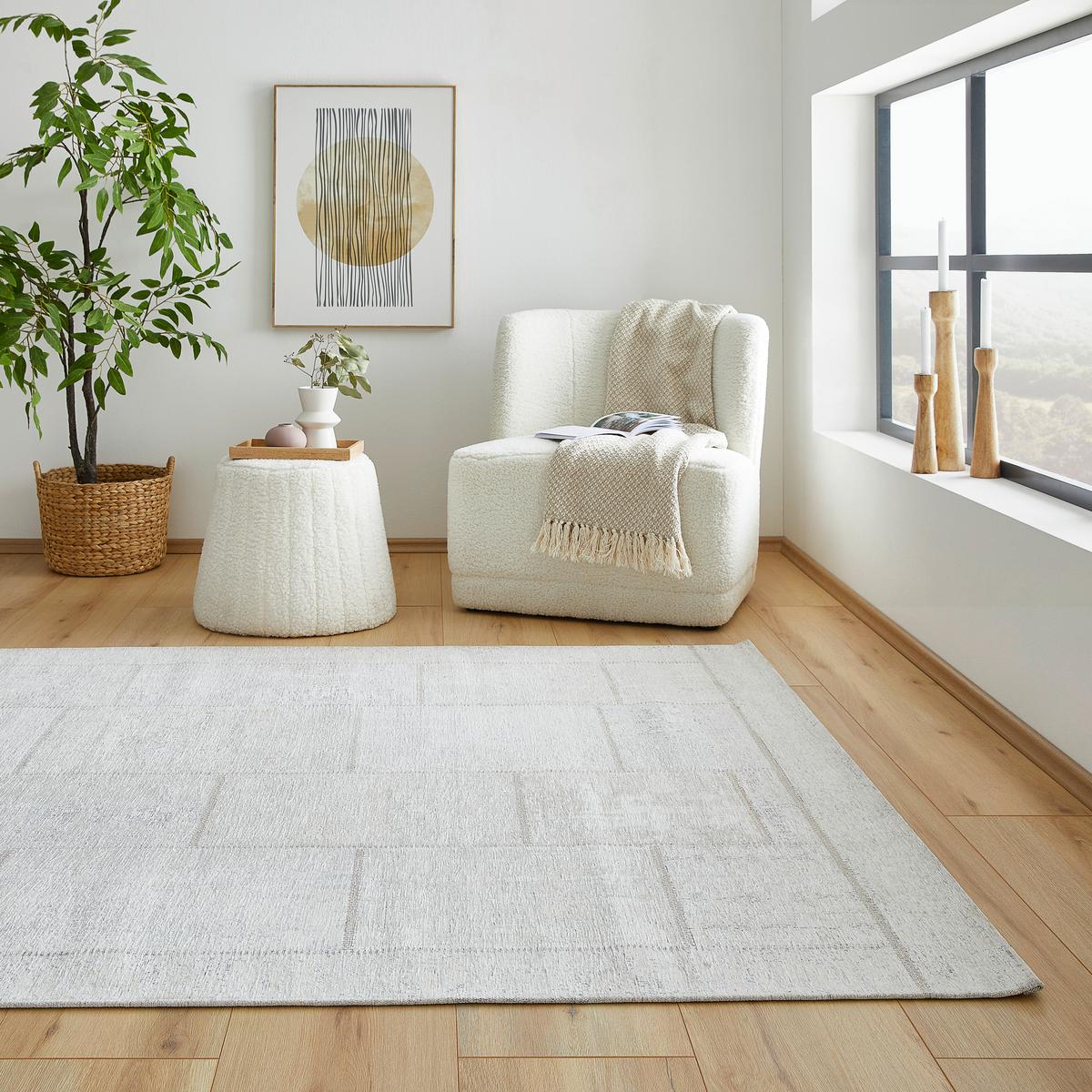 DYWAN TKANY NA PŁASKO PATCH - biały, Trend, tkanina (80/150cm) - Novel