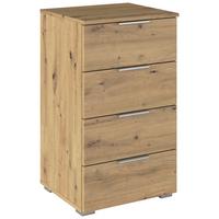 Nachtkästchen Mars 4L Eiche Artisan - Alufarben/Eiche Artisan, KONVENTIONELL, Holzwerkstoff/Kunststoff (47/81/42cm) - Mömax
