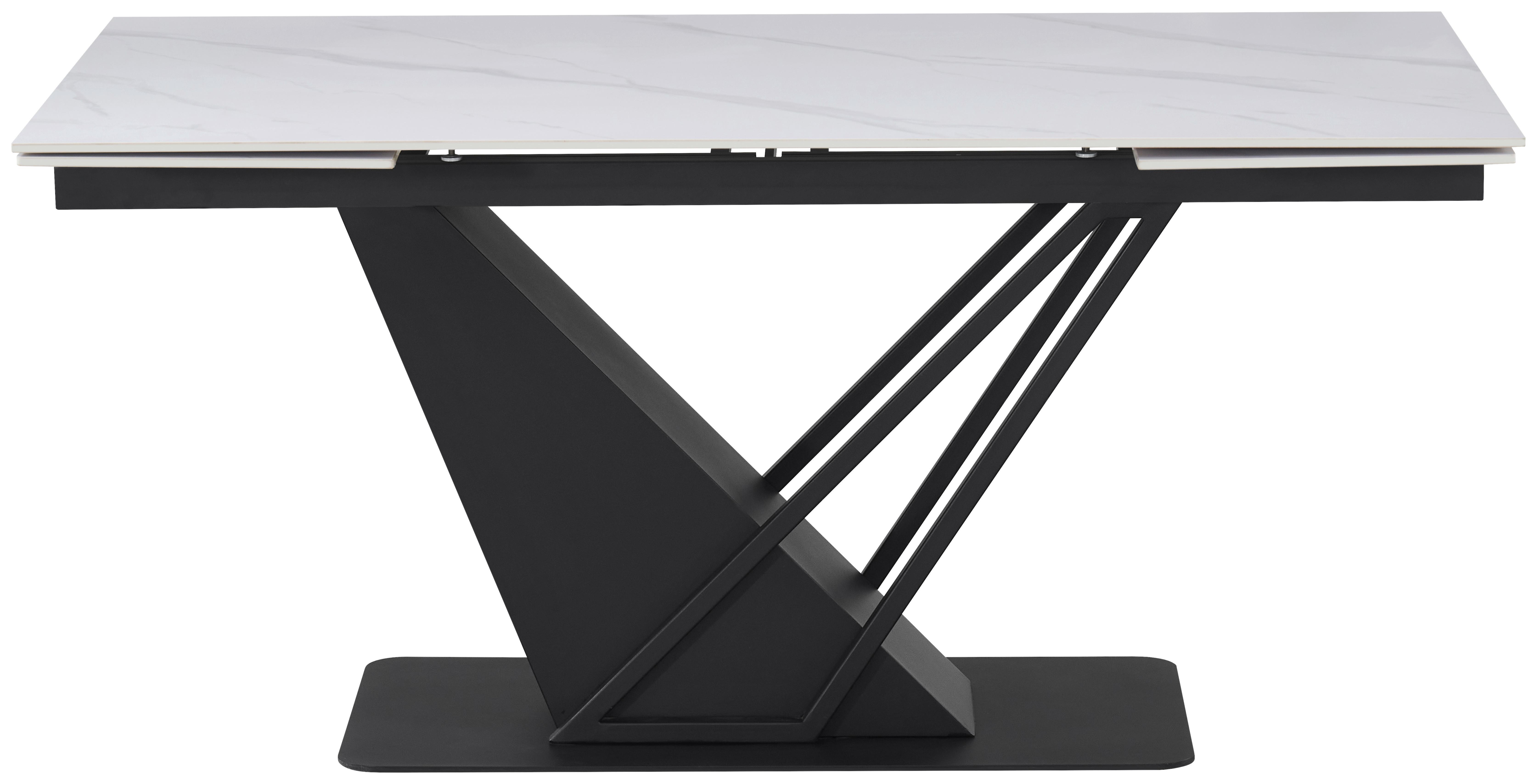 Stol Na Izvlačenje Mirage - bijela/crna, Design, metal/keramika (160-240/76/90cm) - Premium Living