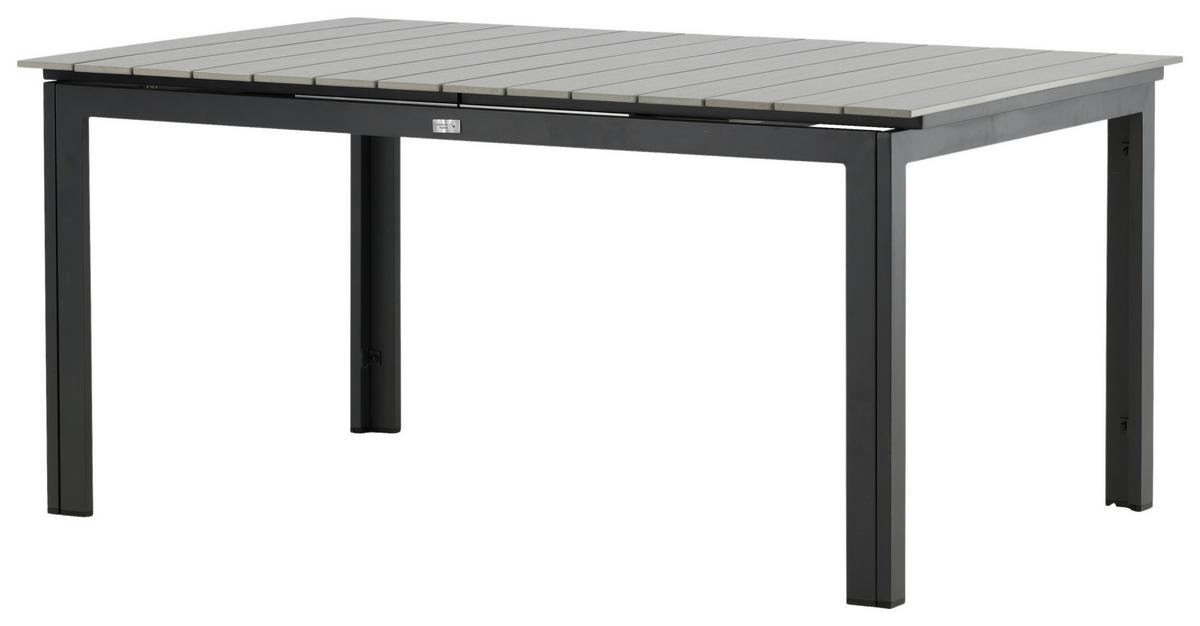 Gartentisch Levels ca. 160x100x75 cm Grau/Schwarz - Schwarz/Grau, KONVENTIONELL, Metall (160/100/75cm) - Gardenson