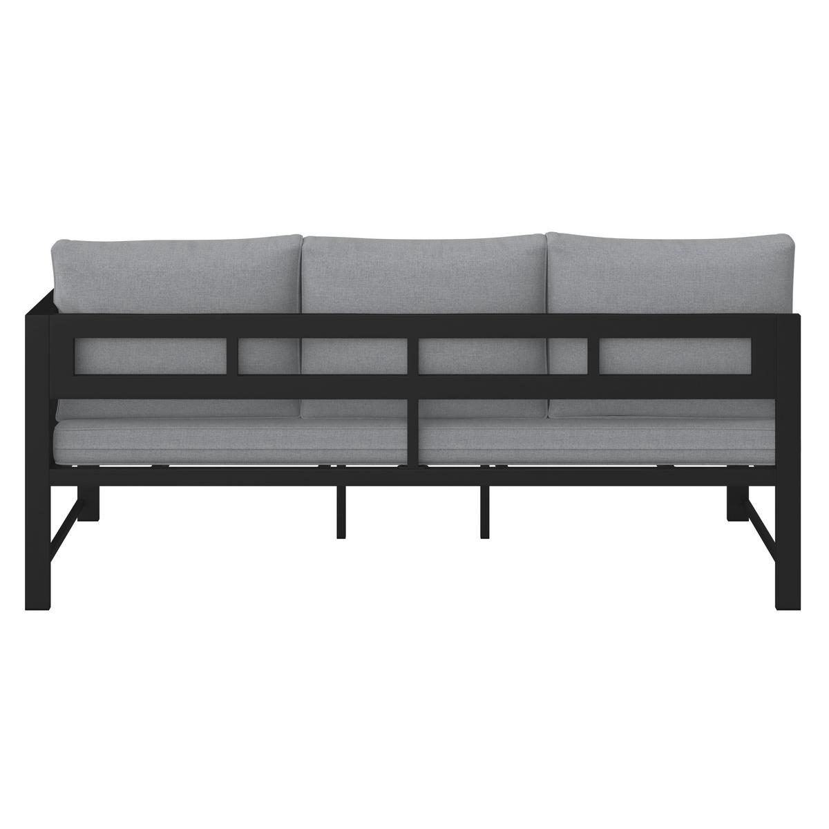 Dining-Loungeset Pergolina Grau Metall/Outdoorstoff - Dunkelgrau/Hellgrau, MODERN, Kunststoff/Textil (194/245cm) - Bessagi Garden