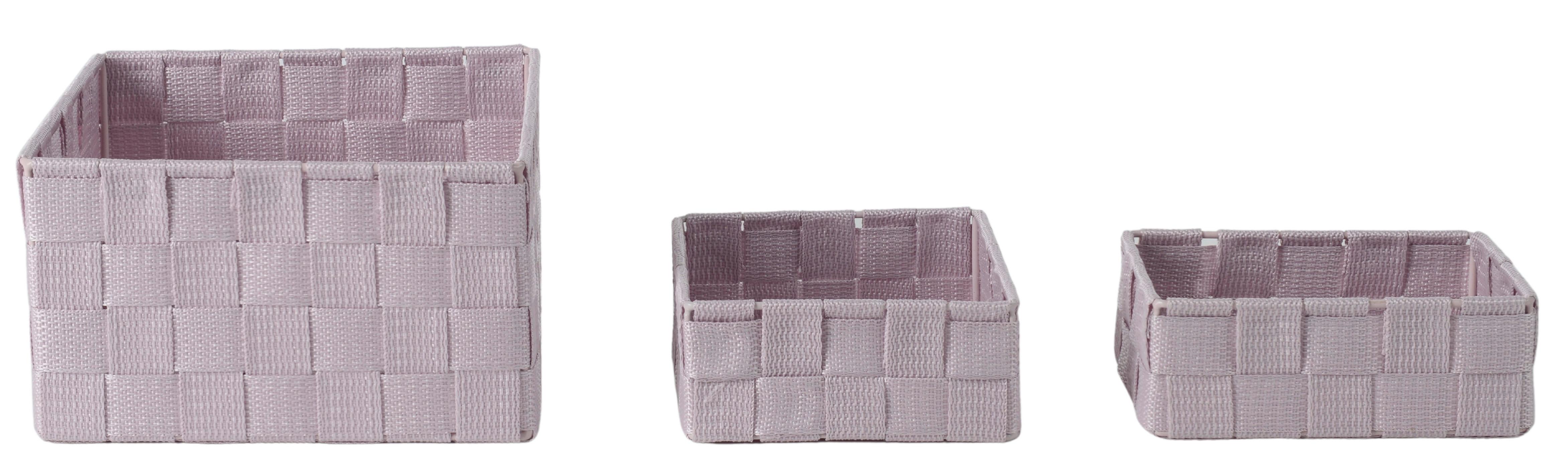 Korbset Nelly Lila 3-teilig - Lila, Kunststoff/Metall (19/19/11cm) - Mömax