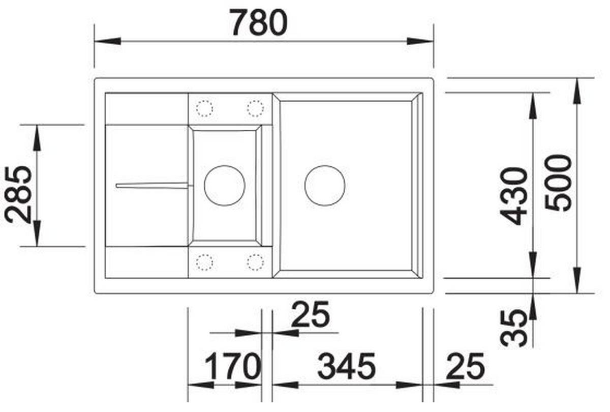 Spüle Metra 6S Typ:513473 Anthrazit - Anthrazit, Stein (78/50cm) - Blanco