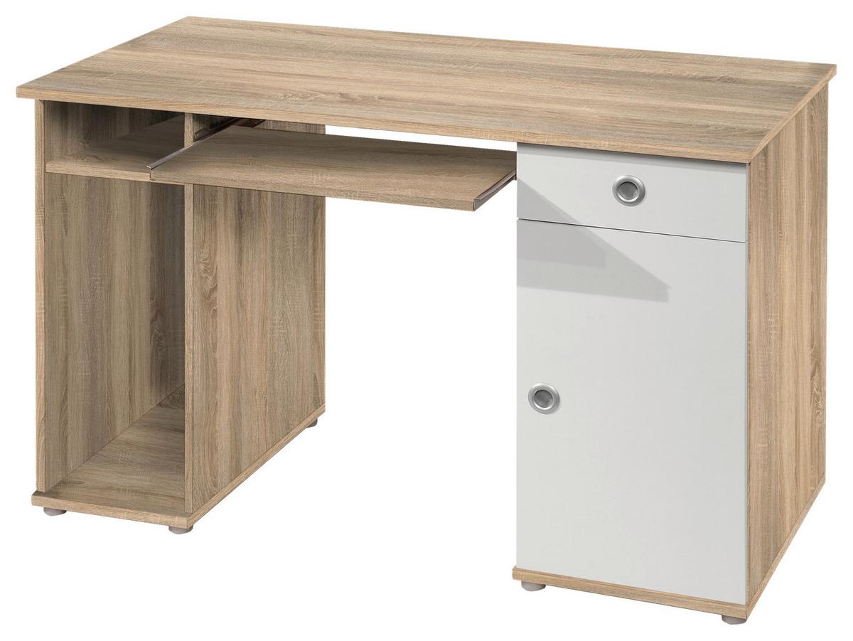 Mladinska Pisalna Miza Wiki, Hrast, Bela - bela/barve aluminija, Konvencionalno, umetna masa/leseni material (120/78/60cm)