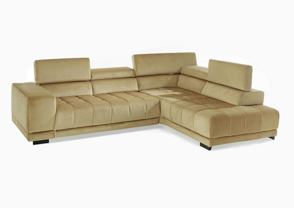 Sarokgarnitúra Solero - aranyszínű, Lifestyle, műanyag/faalapú anyag (298/233cm) - Premium Living