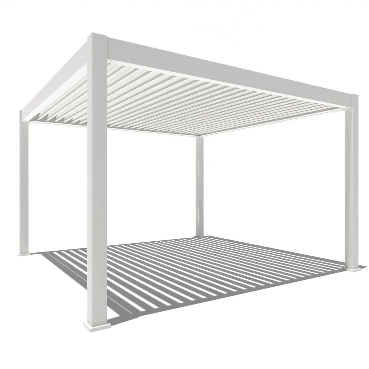 Pergola Deluxe Plus Weiß ca. 400x400 cm Netzbetrieb - Weiß, Basics, Metall (400/255/400cm) - WEIDE