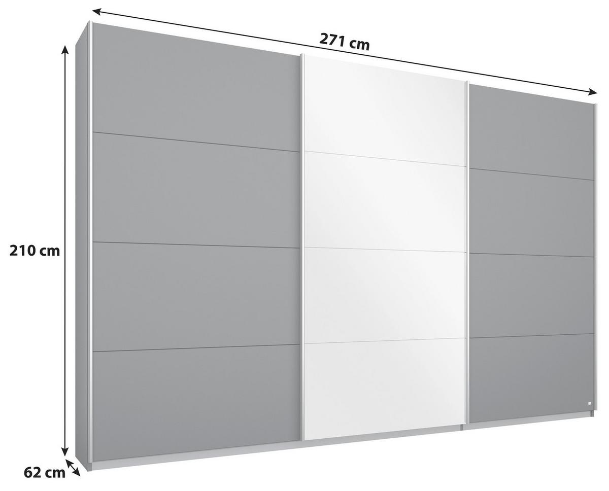 Dulap cu uși culisante MIAMI - gri, Modern, material pe bază de lemn (271/210/62cm)