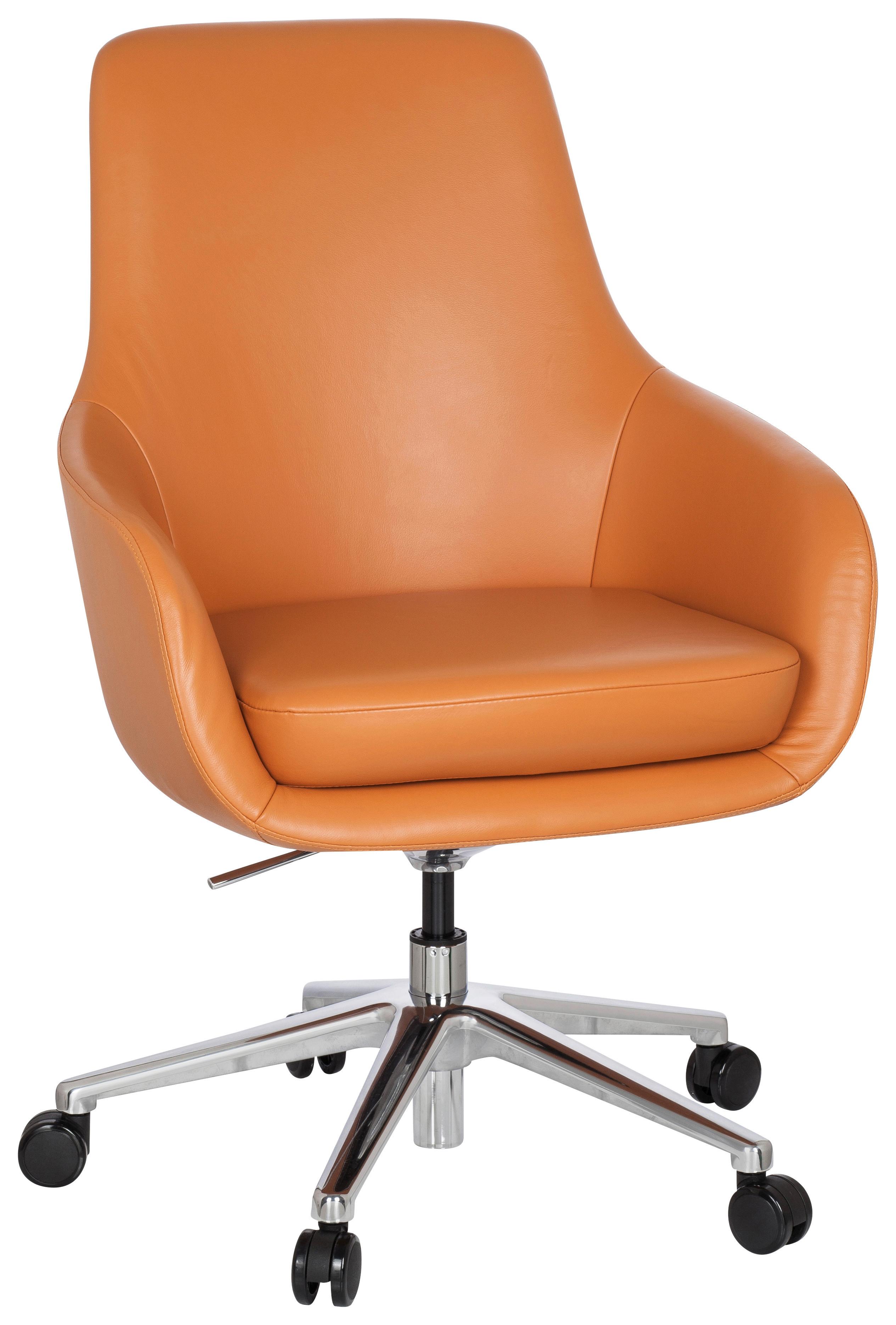 Pisarniški Stol Bareno, Oranžna - barve aluminija/oranžna, Moderno, kovina/umetna masa (65/104/54cm) - MID.YOU