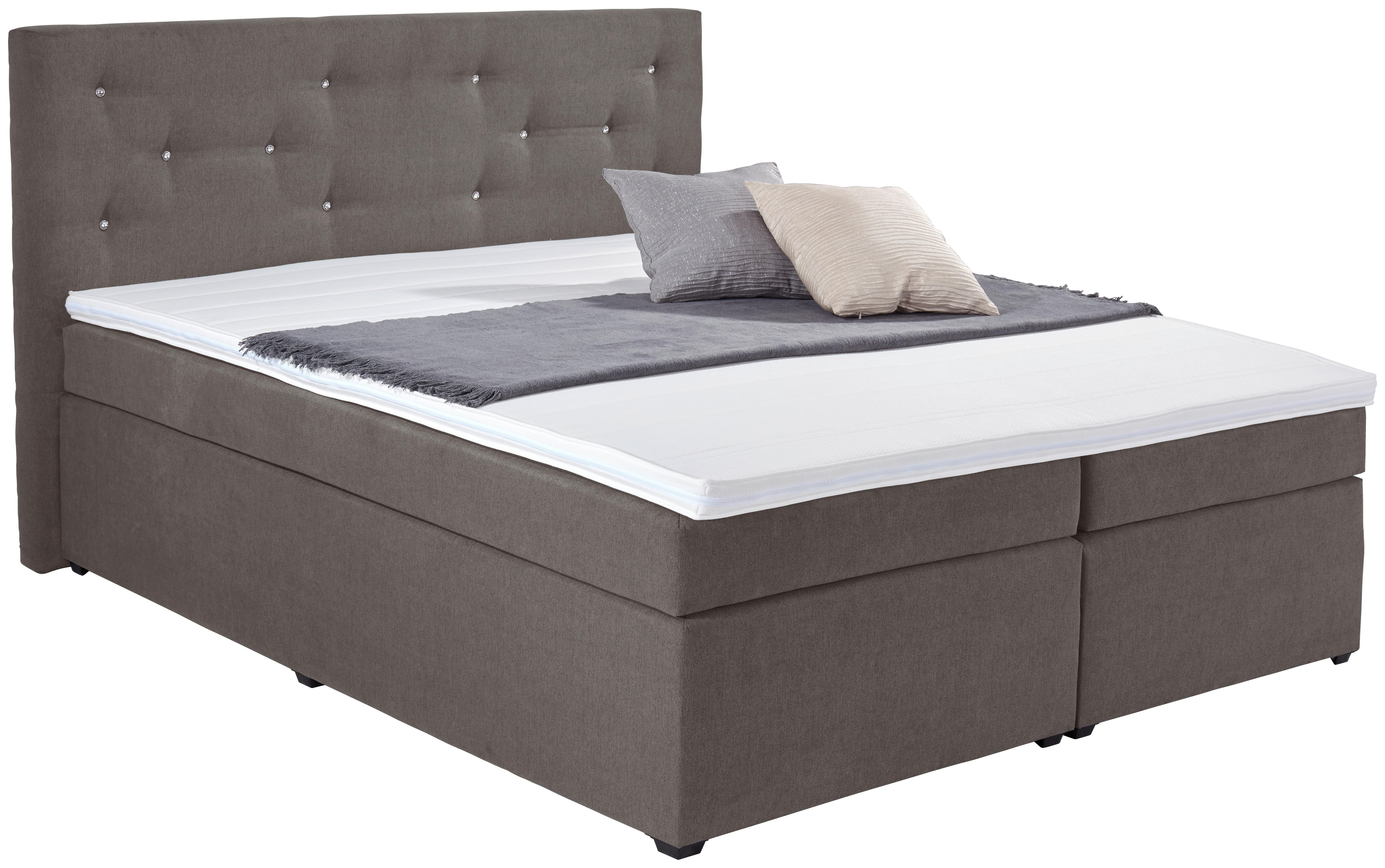 Boxspring Krevet Luminosa - siva/crna, Moderno, tekstil/plastika (180/200cm)