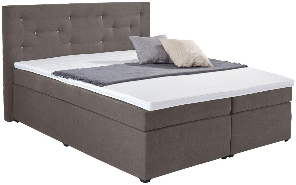Boxspring Krevet Luminosa - siva/crna, Moderno, tekstil/plastika (180/200cm)