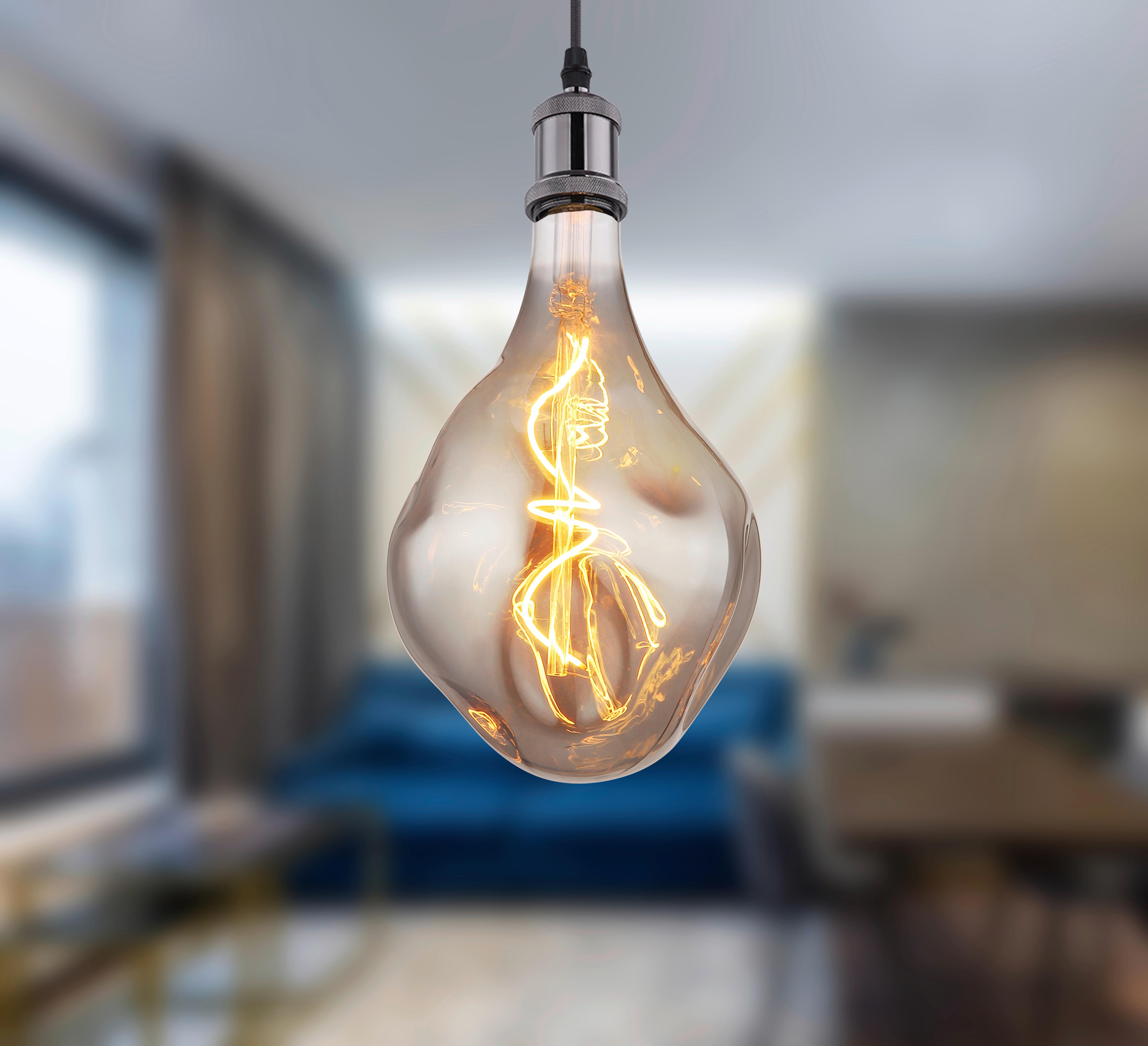 Dekorativna Žarnica/sijalka 11536s Led - barve medenine, Basics, kovina/steklo (16,5/28cm) - Globo