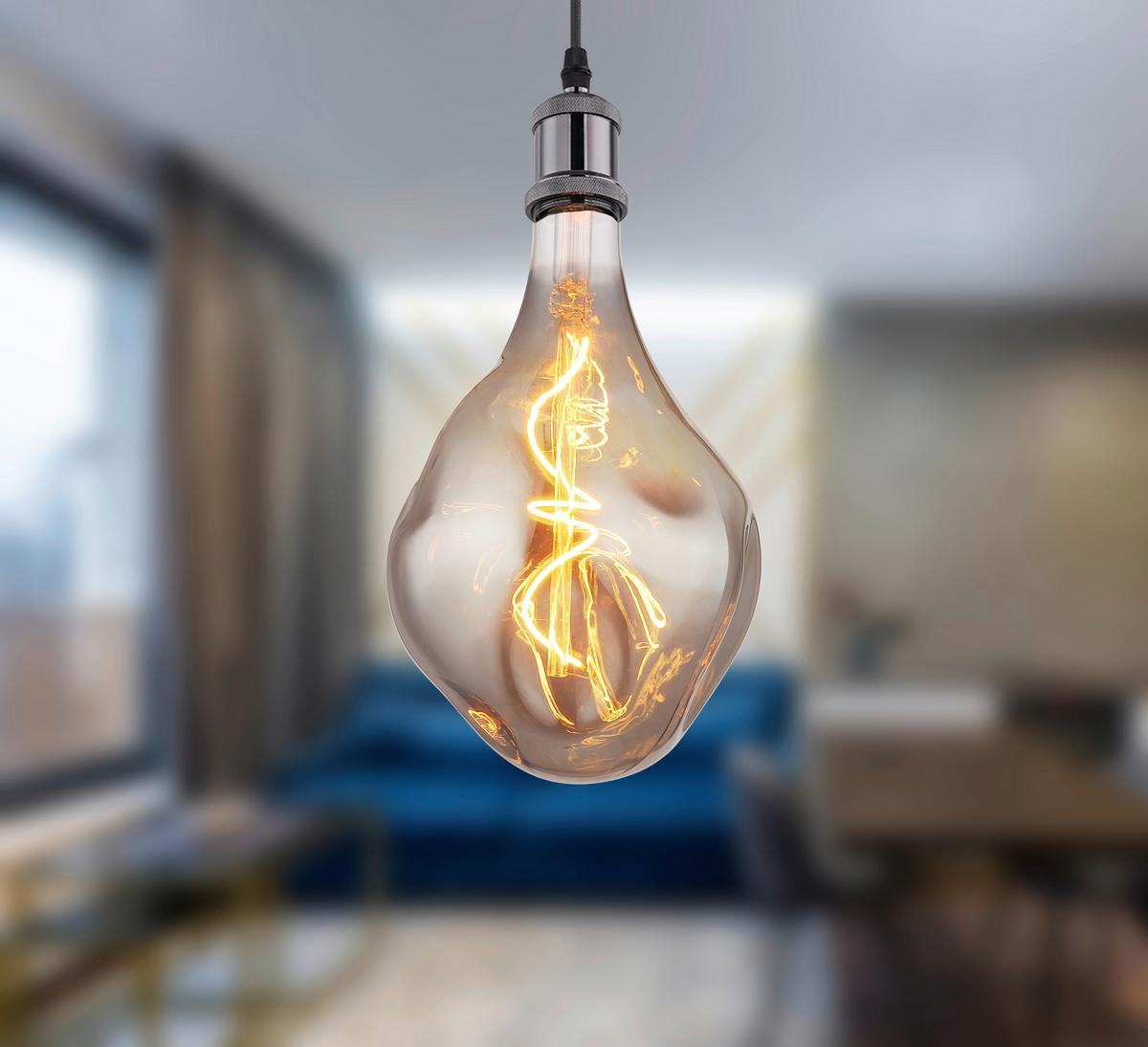 Dekorativna Žarnica/sijalka 11536s Led - barve medenine, Basics, kovina/steklo (16,5/28cm) - Globo
