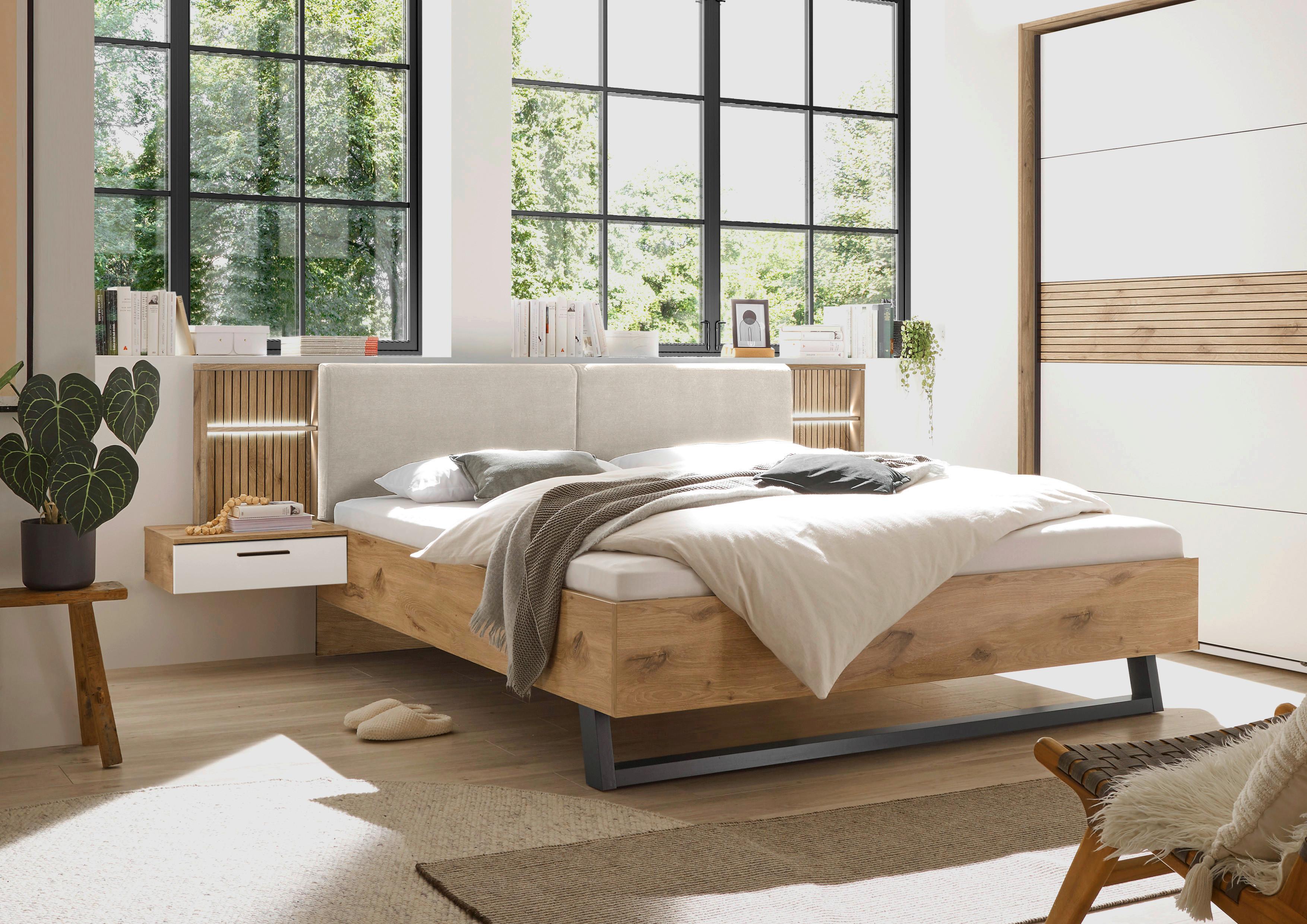 Posteljna Garnitura Daria, Bela, Barva Hrasta, 180x200cm - barve hrasta/bela, Moderno (180/200cm) - P & B