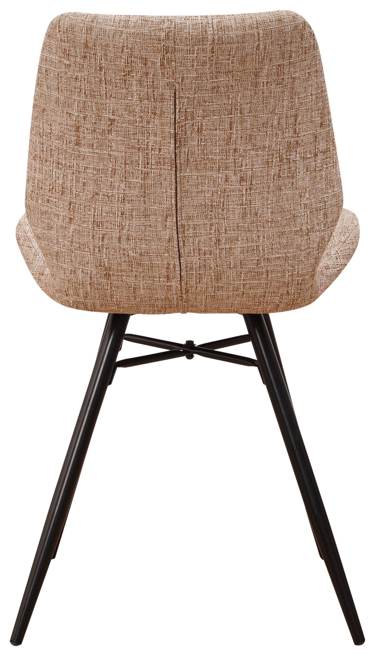 STUHL-SET BARRON - Beige/Schwarz, Design, Textil/Metall (47/82/55cm) - MID.YOU