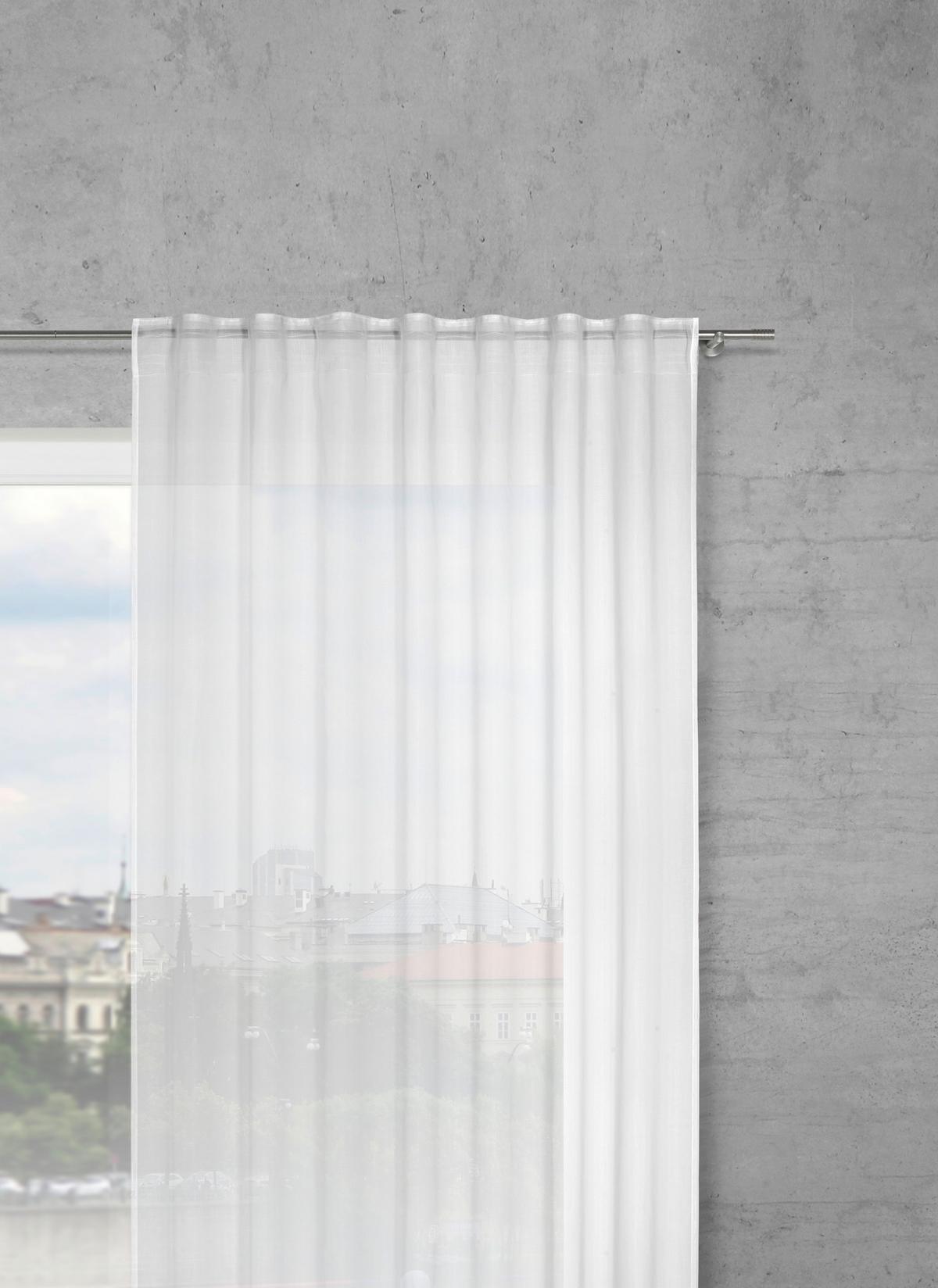 Končana Zavesa Leo Transparent -Akt- - bela, Konvencionalno, tekstil (140/255cm) - Premium Living