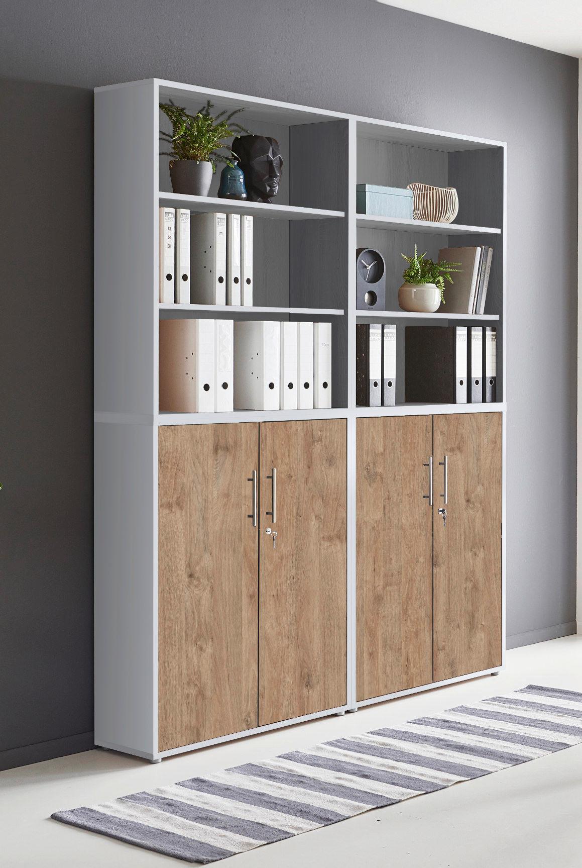 Aktenschrank Office Edition Sw Set 11 Grau/Eichefarben - Eichefarben/Grau, MODERN, Holzwerkstoff (168,8/227,2/33cm) - MID.YOU