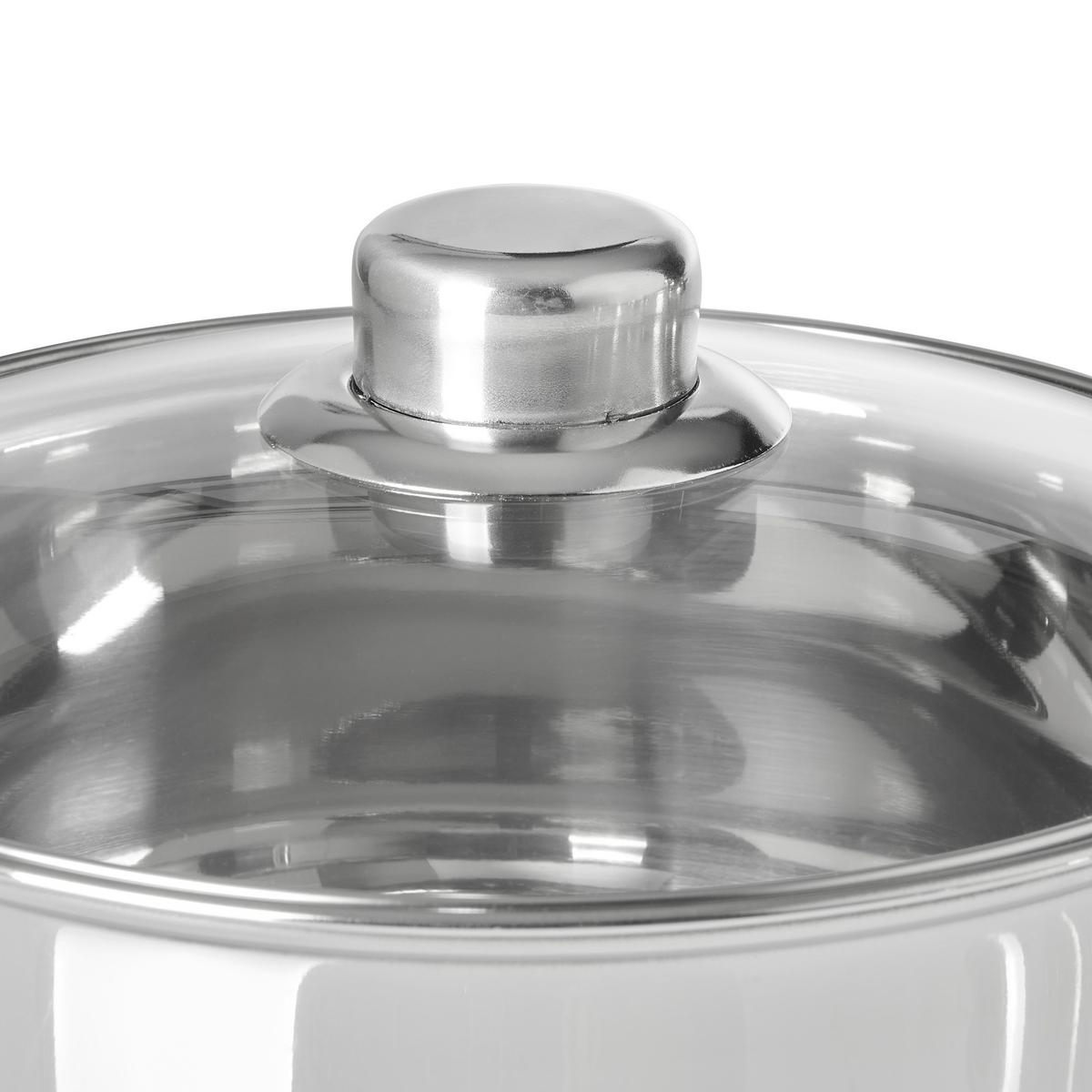 ZESTAW GARNKÓW OLAV - kolor stalowy/przejrzysty, Basics, metal/szkło - Homeware Profession.