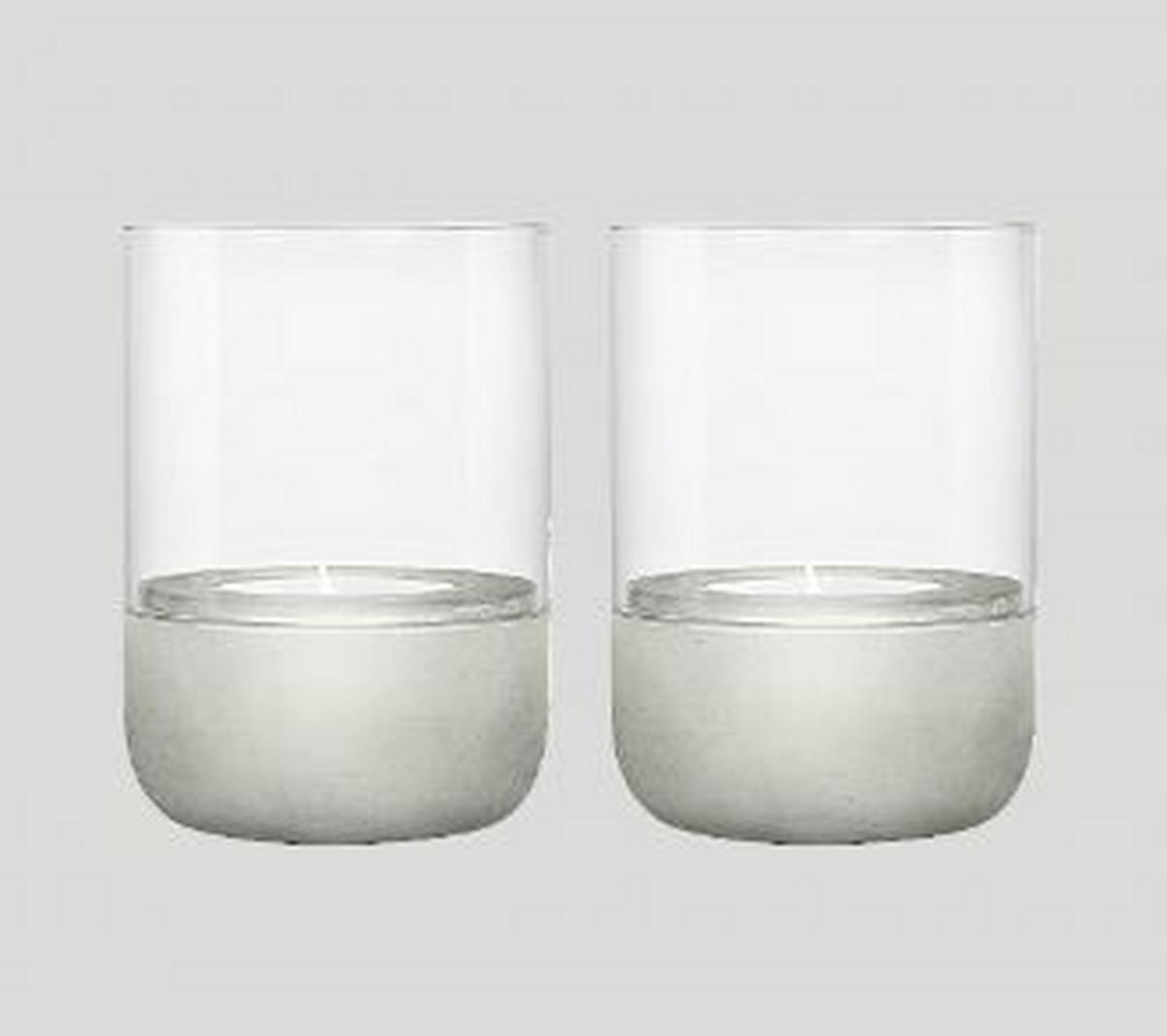 ZESTAW LATARENEK 66254 BLOMUS - greige/przejrzysty, Design, kamień/szkło (7,2/9,5cm) - Blomus