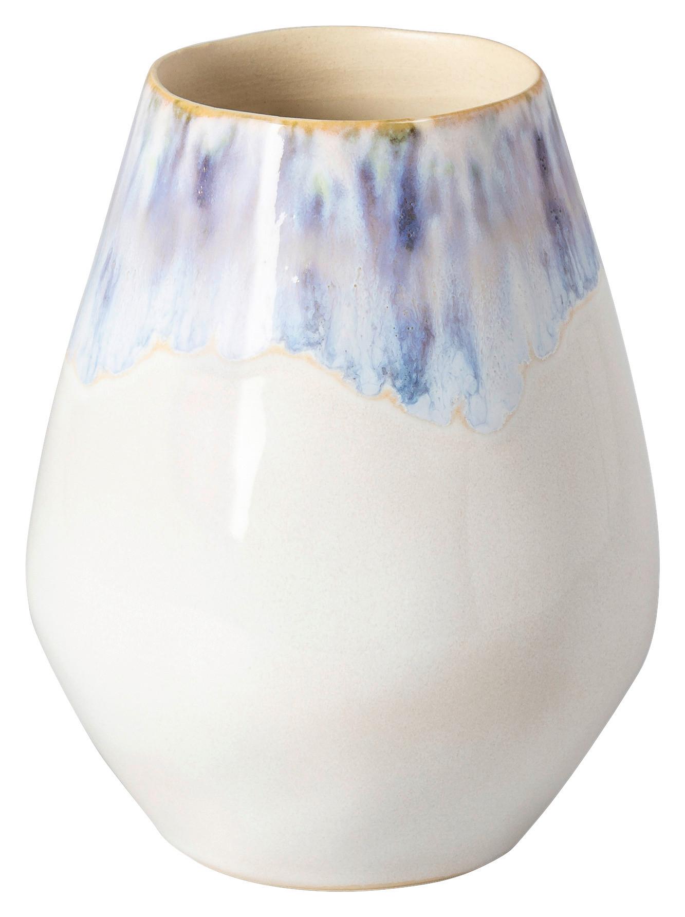 Vase Brisa Weiß/Hellblau - Weiß/Hellblau, Basics, Keramik (12/15cm) - Costa Nova