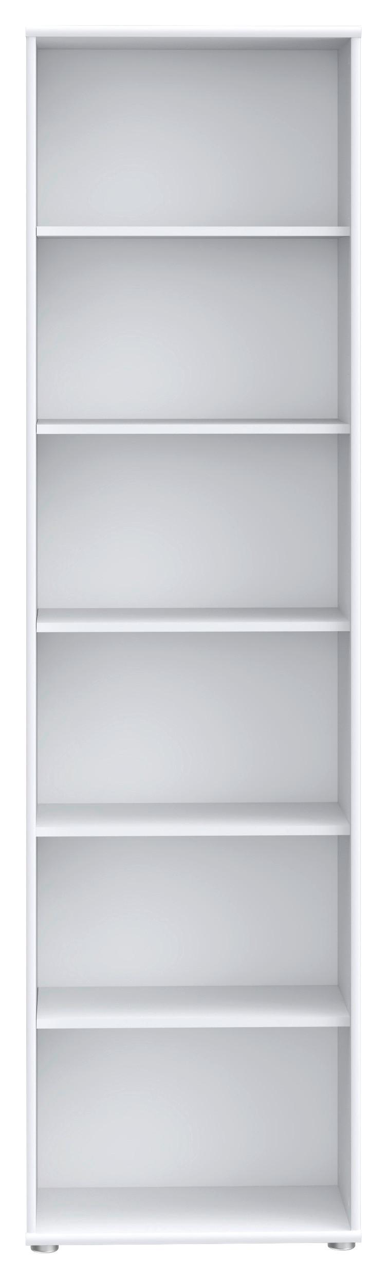 Polica Tempra 2 - bijela/boje aluminija, Konvencionalno, drvni materijal (54/198/35cm) - Based