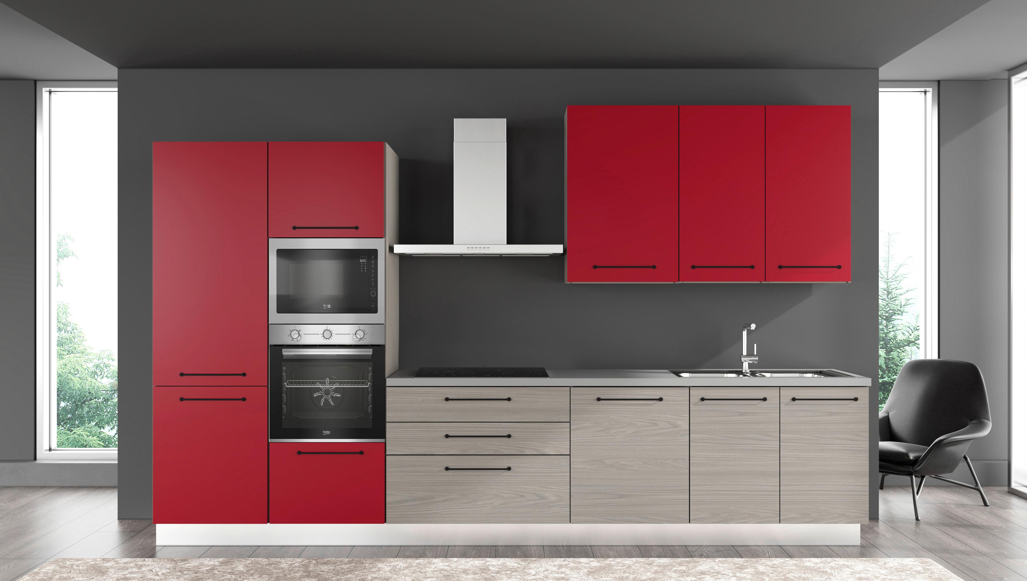 Blok Kuhinja S Aparatima Line 360 - siva/hrast sivi, Konvencionalno, drvo/metal (360/216-240/60cm) - Mömax