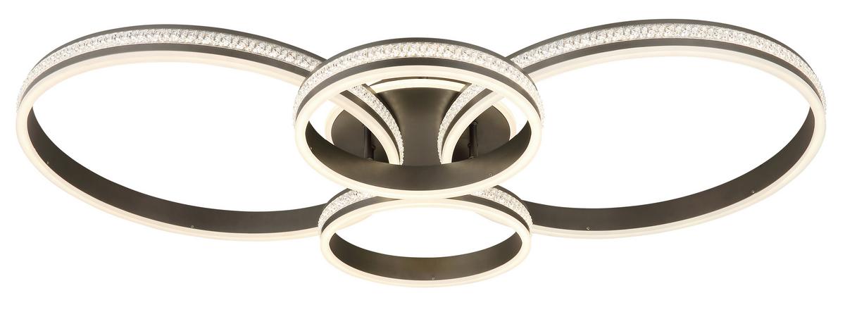 Led Stropna Svjetiljka Grouni - boje titana/prozirno, Design, metal/plastika (51,5/11,4cm) - Globo