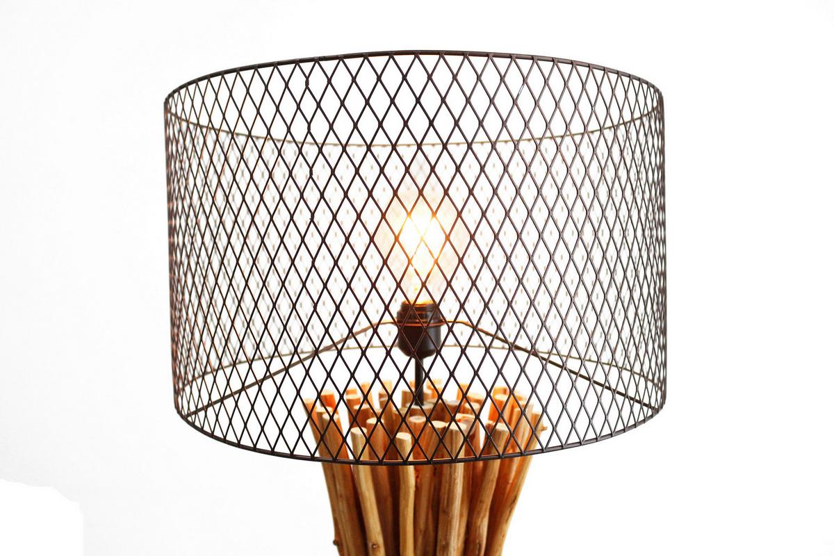 Stoječa Svetilka Driftwood - črna/naravne barve, Design, kovina/les (35/149/35cm) - P & B