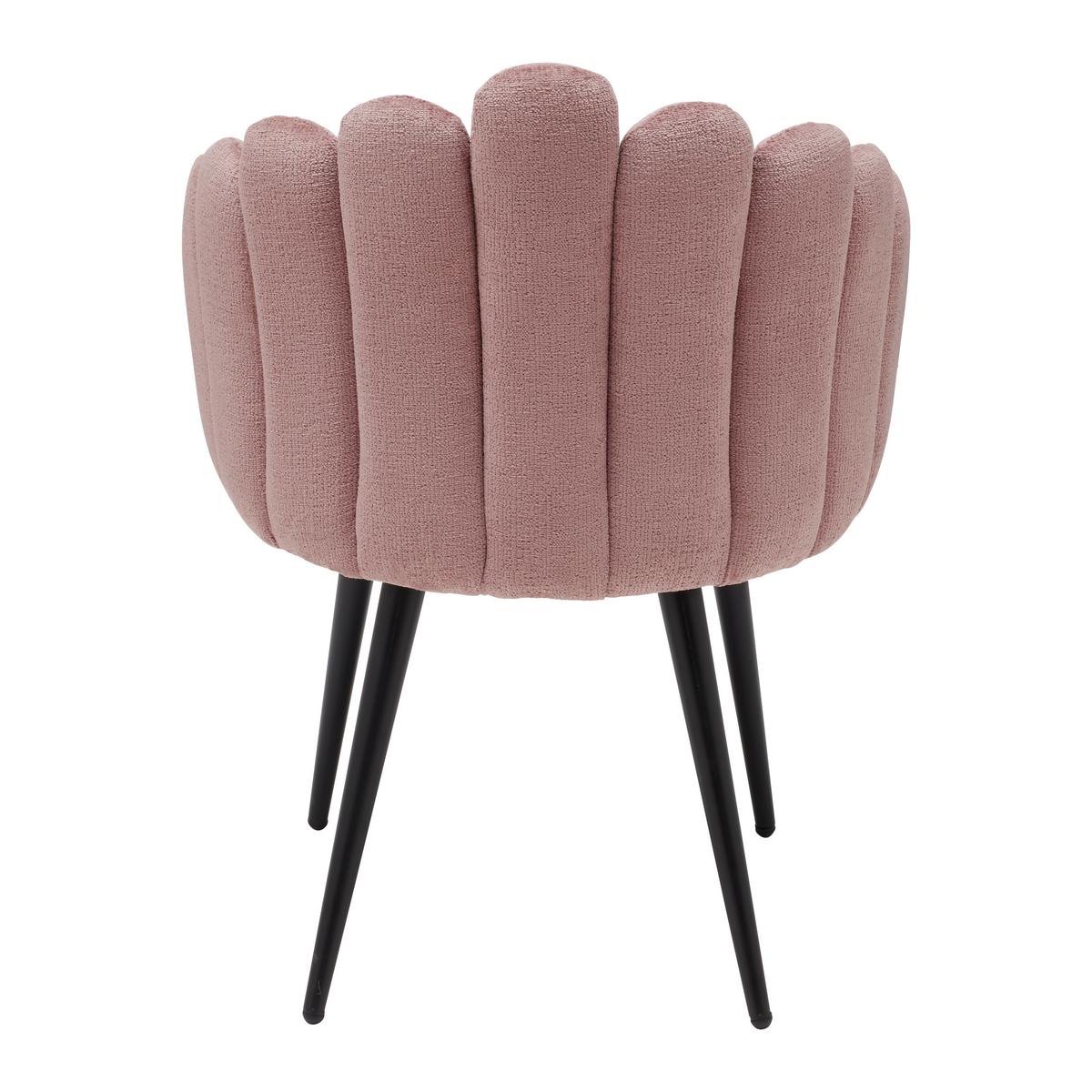 STUHL SIBYL -STUDIO- - Schwarz/Rosa, Romantik / Landhaus, Textil/Metall (63/84/58cm) - Premium Living